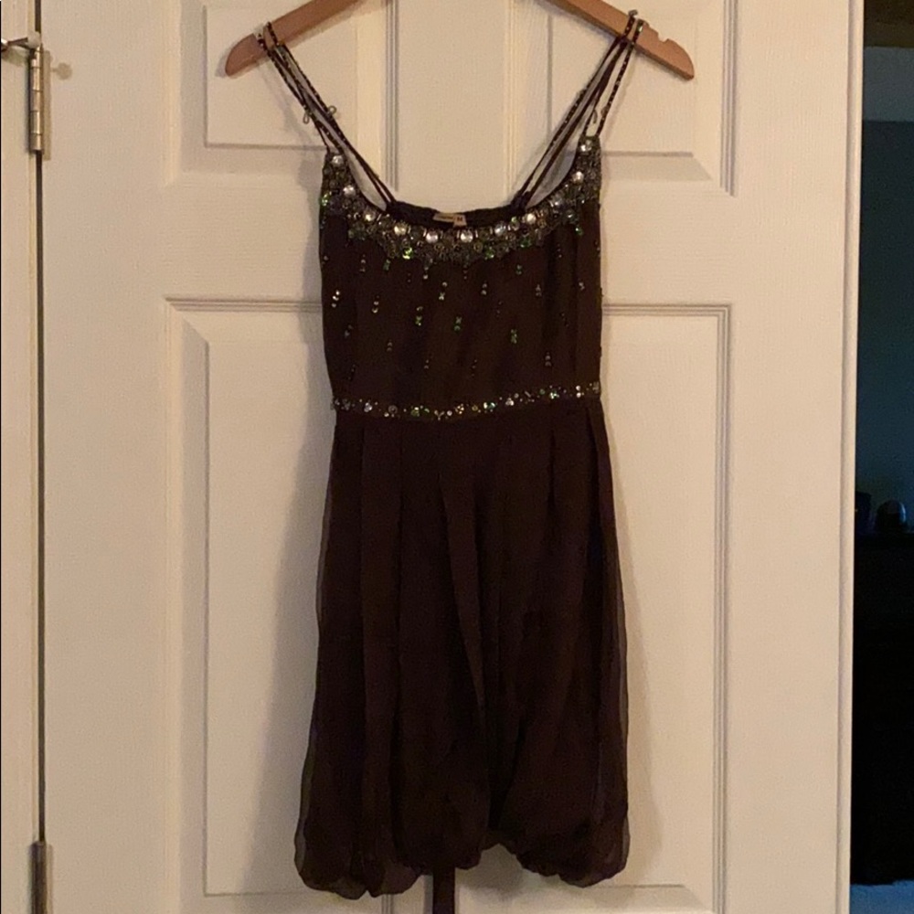 blank Glitter Troy Top Chocolate Embellished